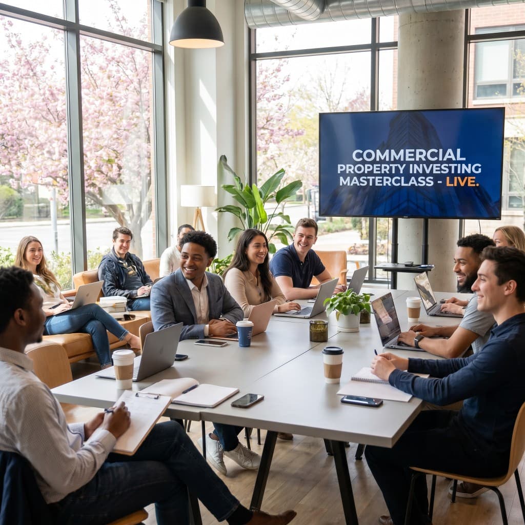Group of professionals attending a commercial property investing masterclass workshop