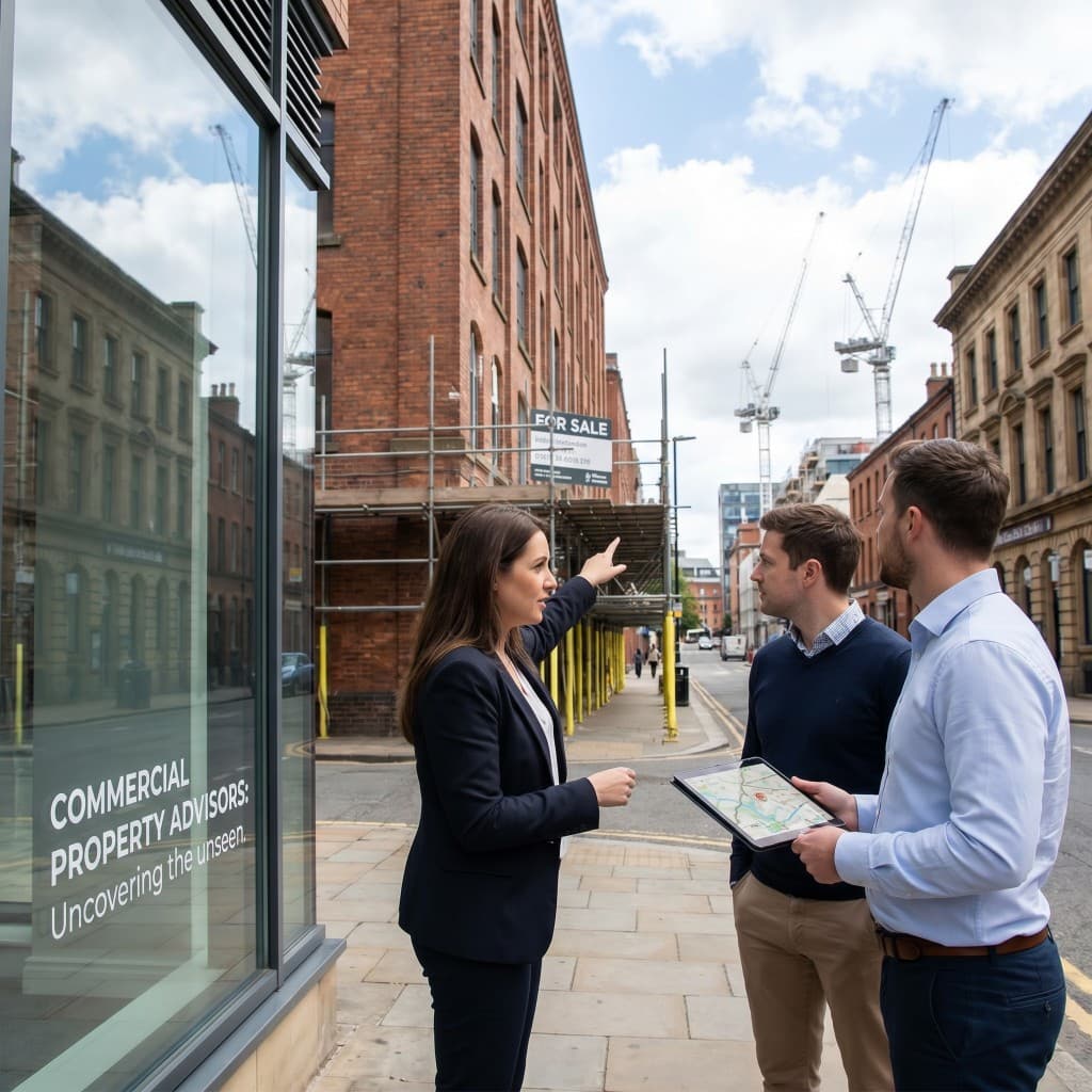 Commercial property advisors discussing an urban investment opportunity