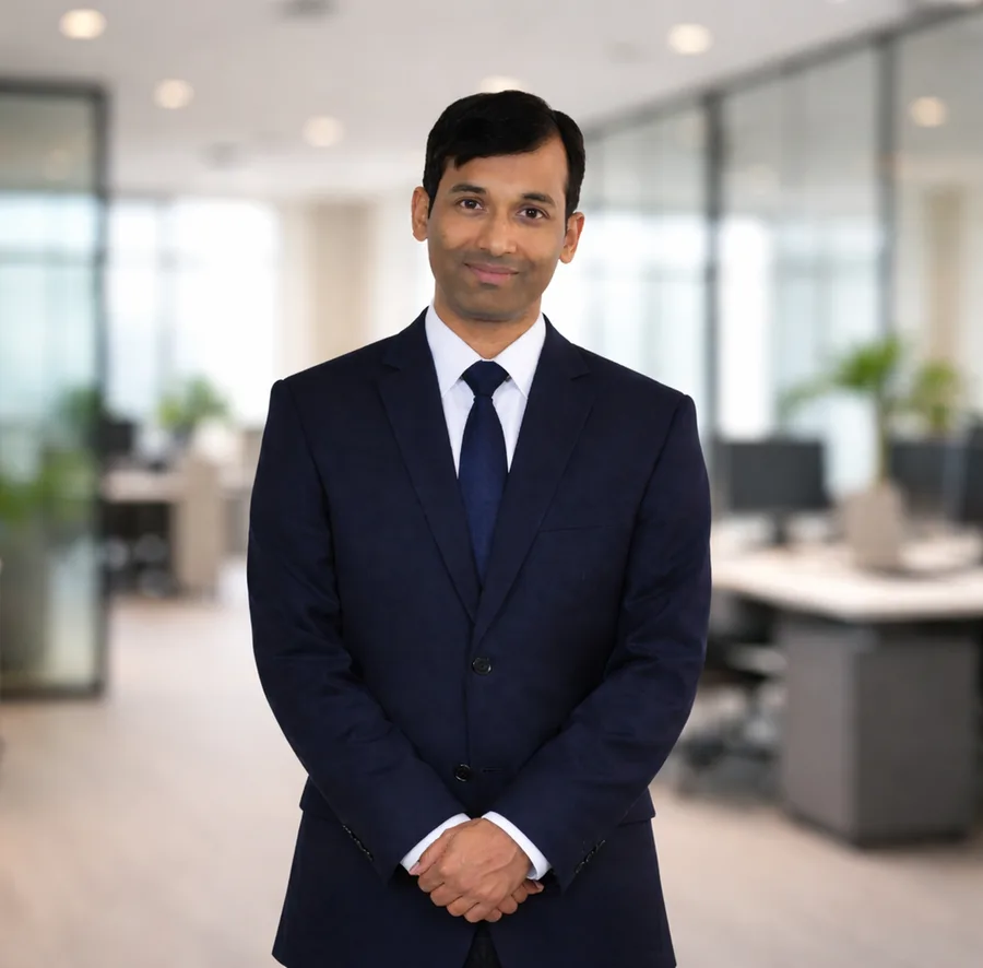 Soumen Mondal, commercial property expert, in professional business attire